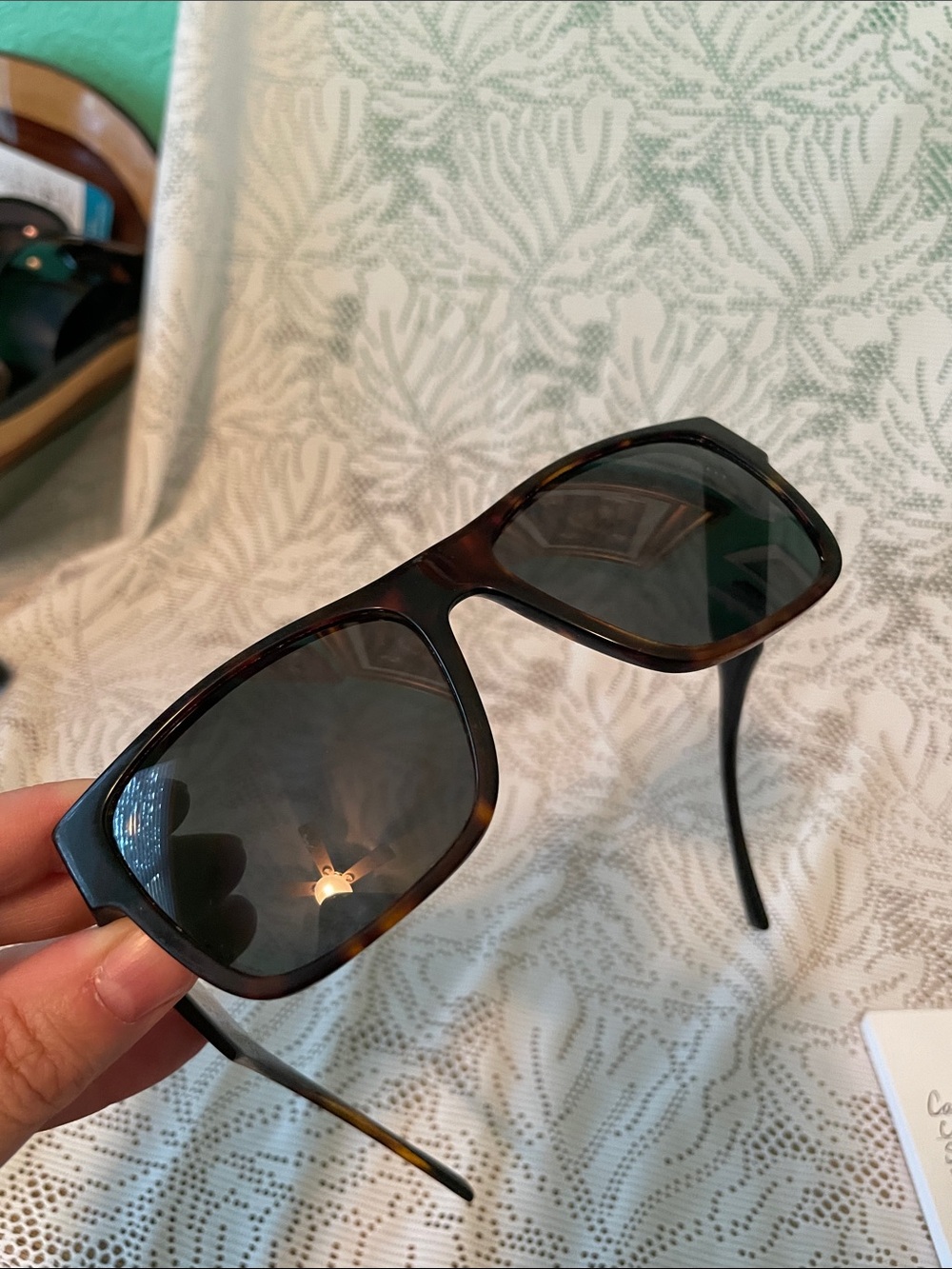 Versace Tortoiseshell Sunglasses with Black Lenses and Gold Logo Plaque - Picture 7 of 13